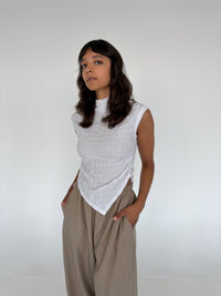 Ruched Side Tee - JALYA BLANC