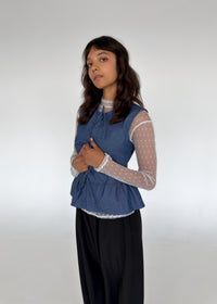 GABRYELLE DESIGNS - Gabrielle Designs - vêtements faits à Montréal - marque canadienne vêtements femmes - made in Montreal clothing - canadian women's clothing - ethical slow fashion - denim top