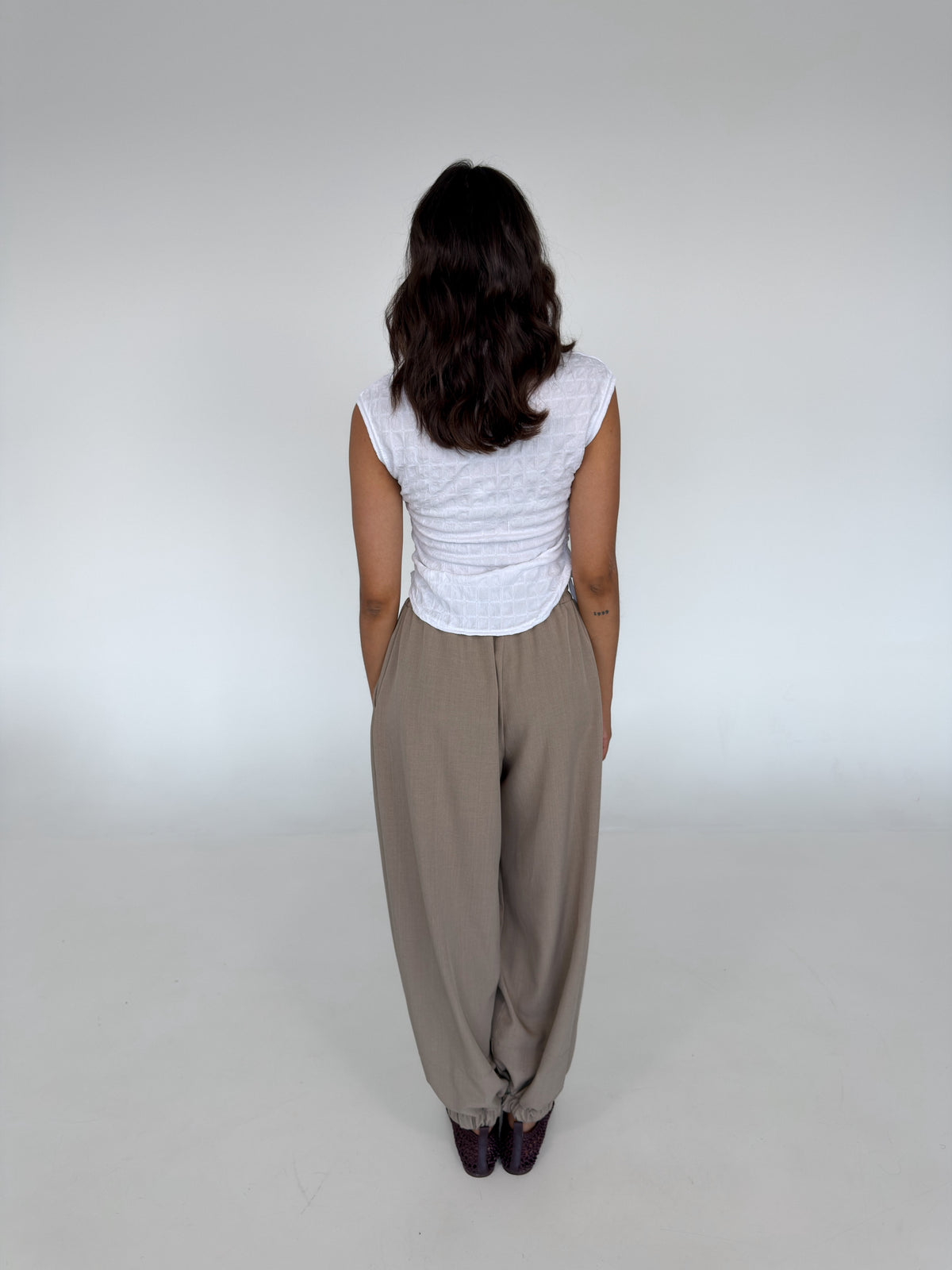 Ruched Side Tee - JALYA BLANC