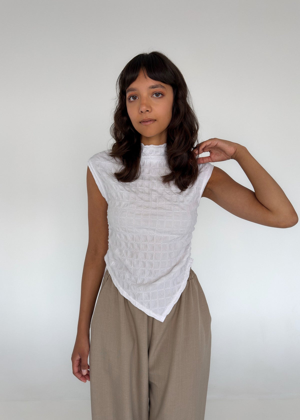 Ruched Side Tee - JALYA BLANC