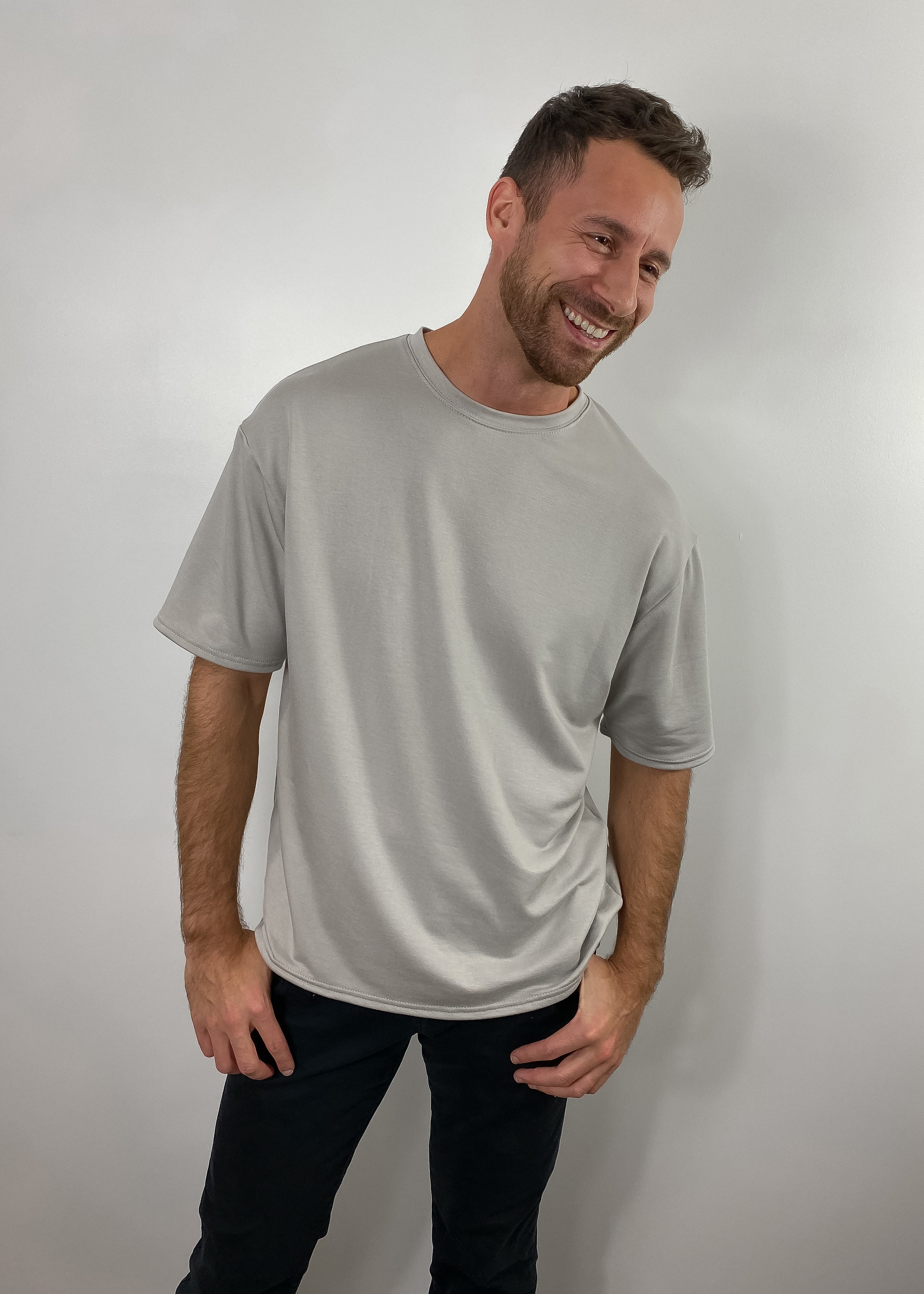 T shirt ample oversize gris clair HOMME